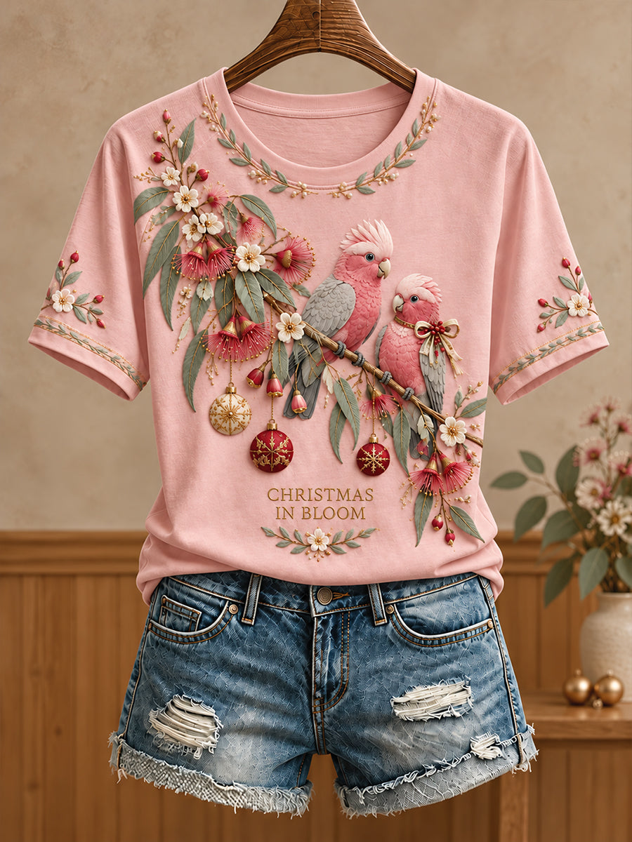 Women's AU Merry Aussie Christmas Art Printed T-shirt