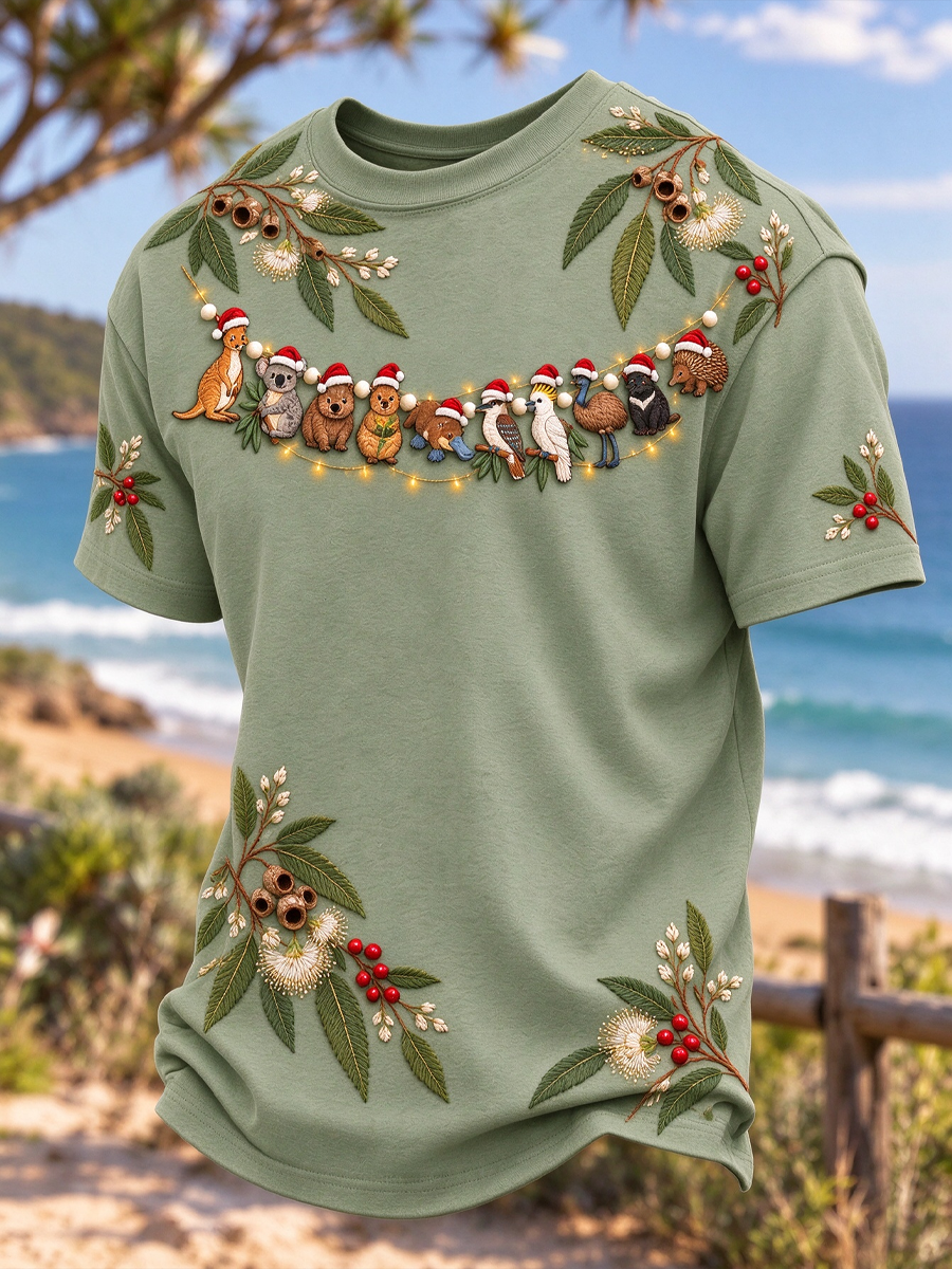 Men's Christmas in Australia Printed short sleeves t-shirt