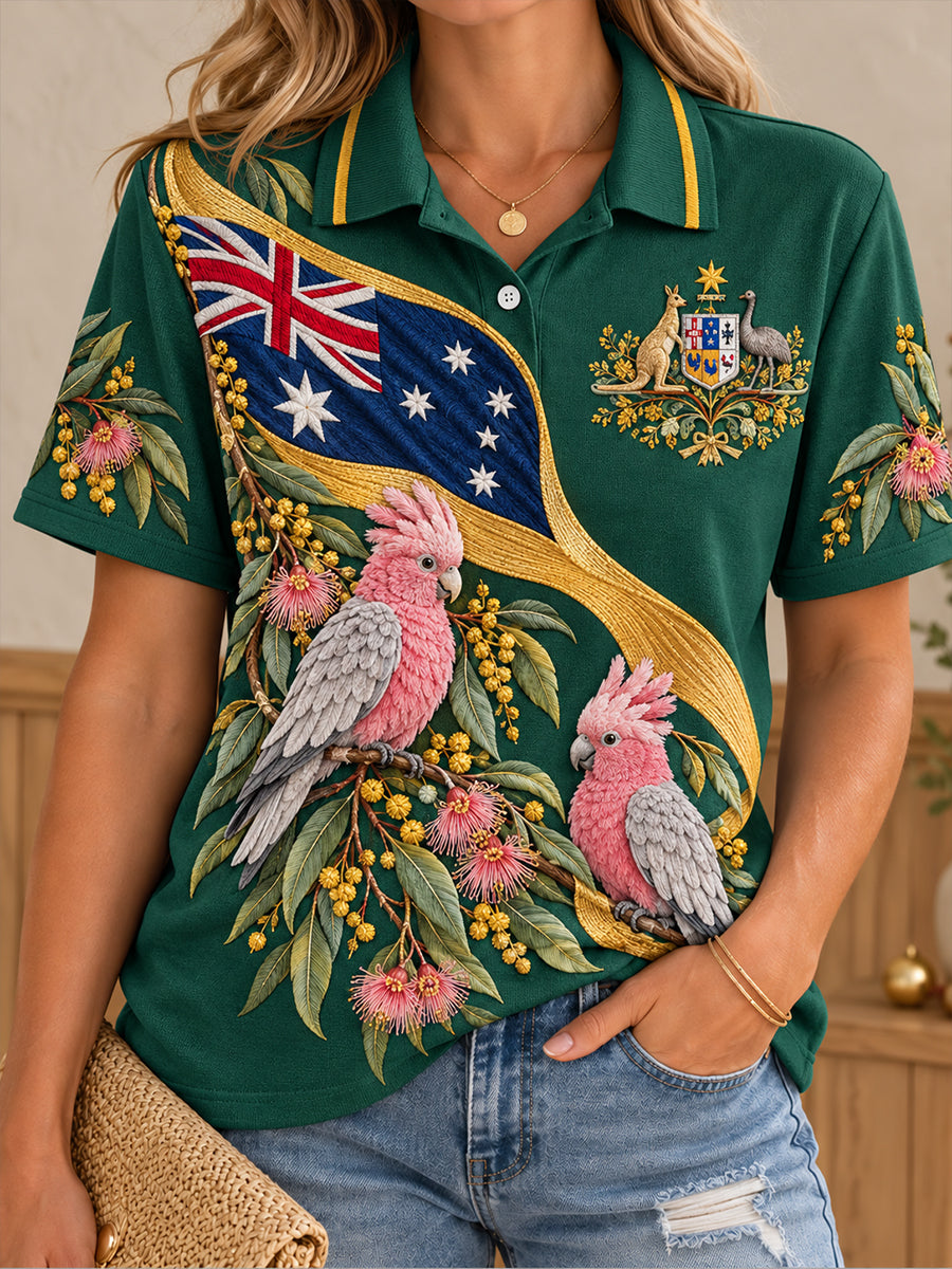 Women's Australia Day Proud Aussie Art Printed Casual Tops