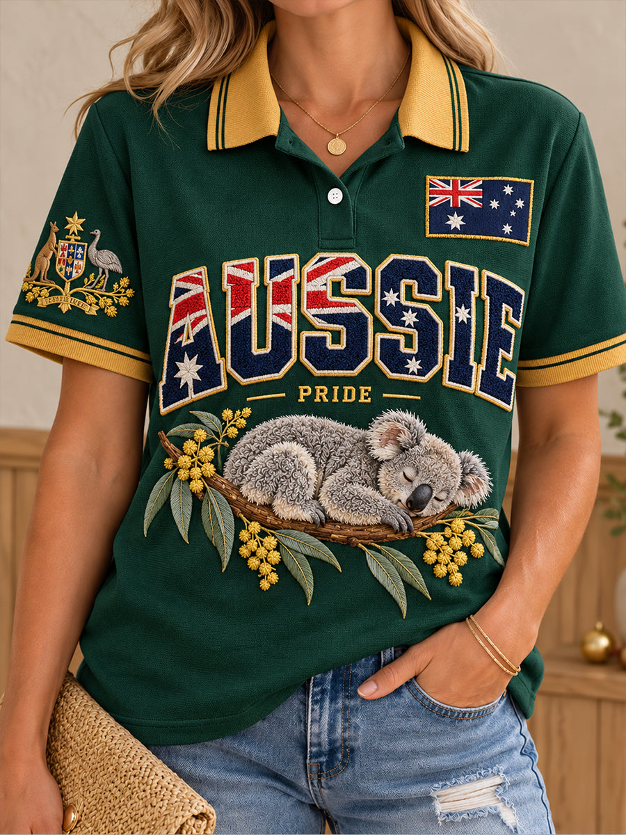 Women's Australia Day Proud Aussie Art Printed Casual Tops