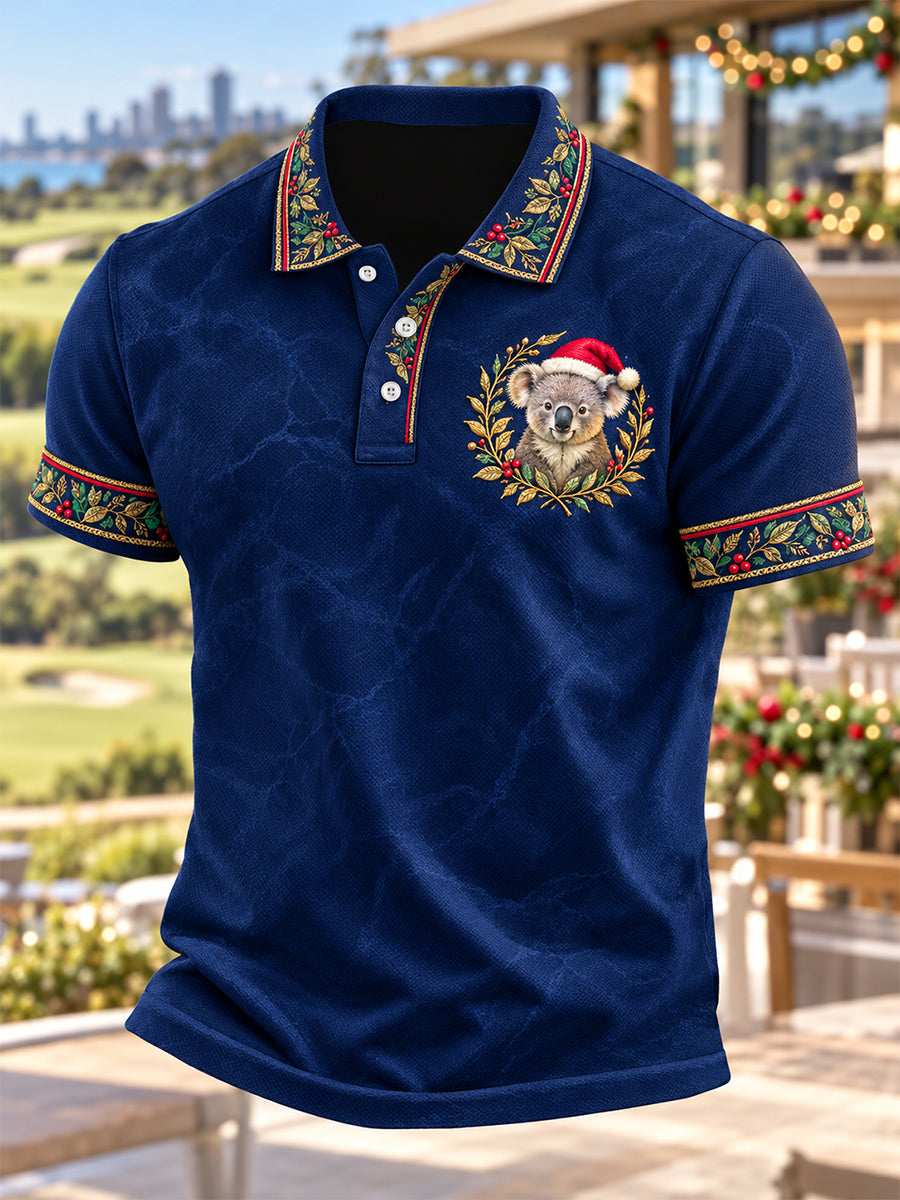 Men's Retro Australian Christmas Polo Shirt