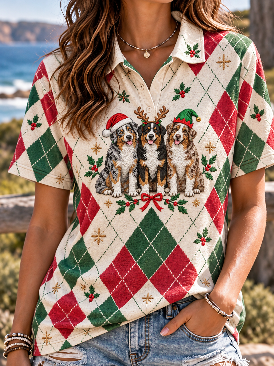 Women's Christmas in Australia Printed polo T-shirt