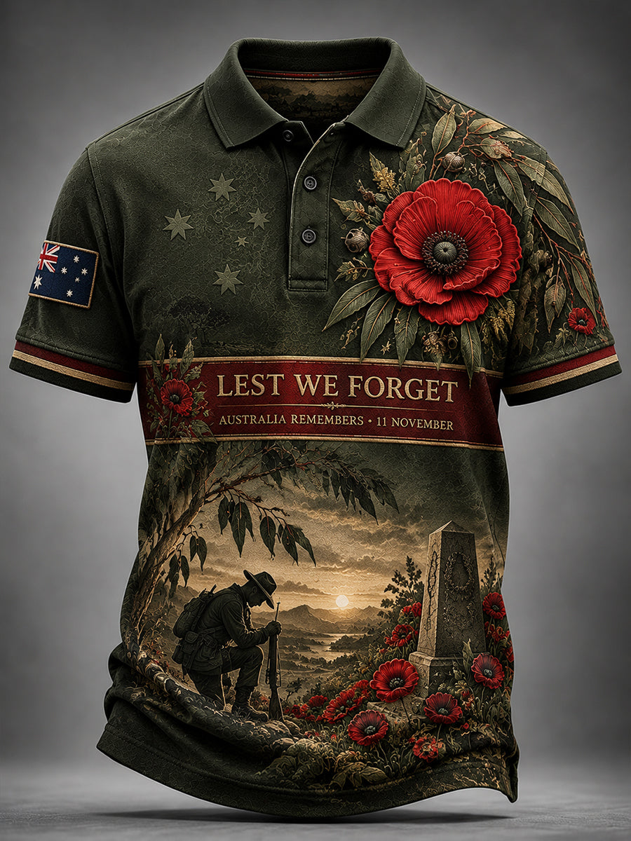 Men's Remembrance Day Australian Veterans Short Sleeve Shirt