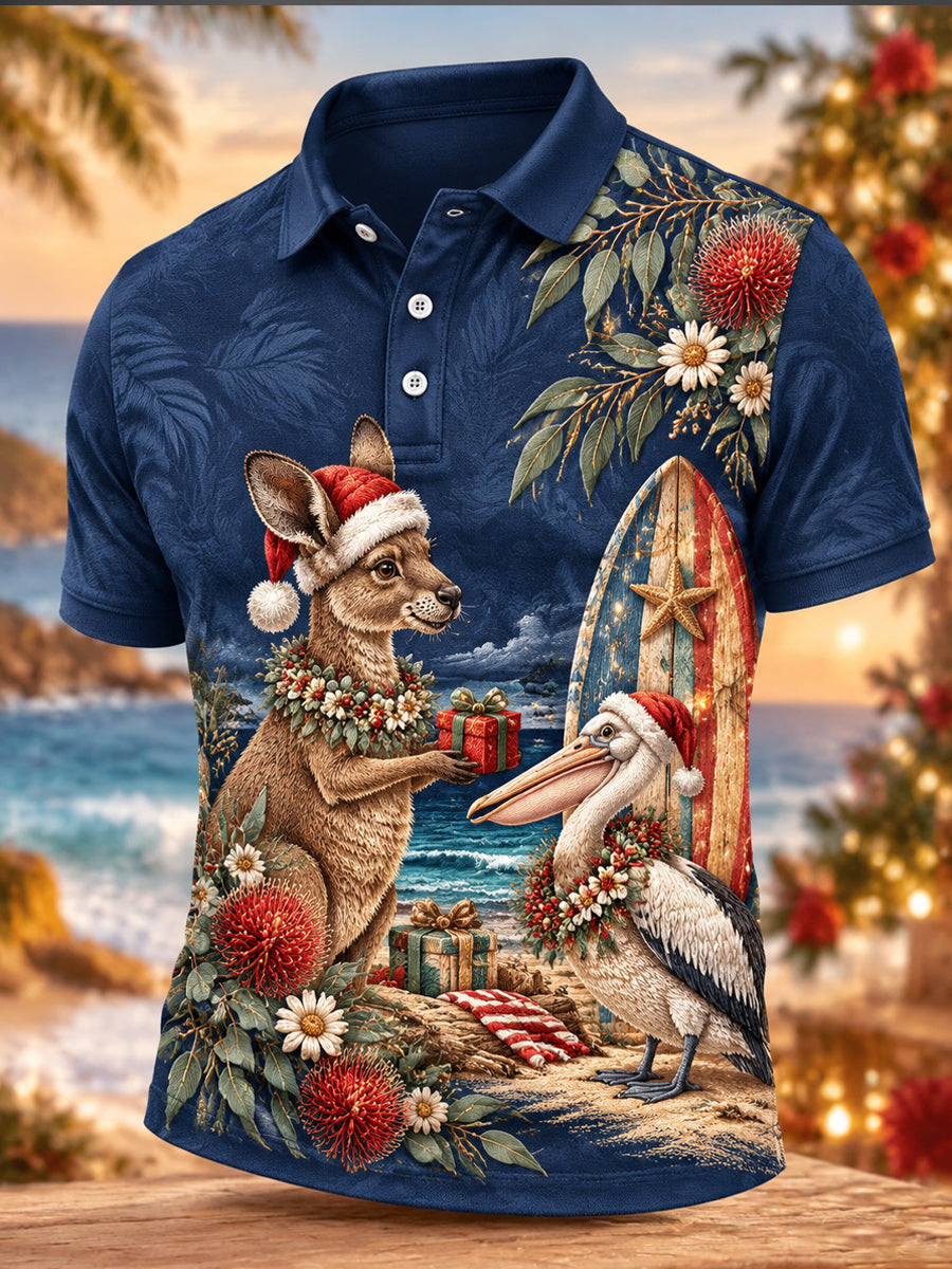 Men's Christmas In Australia Short Sleeve Shirt