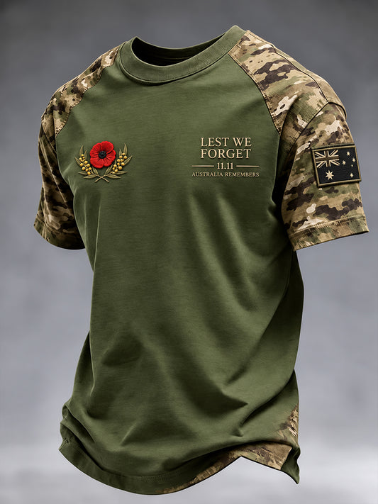 Men's Remembrance Day Australian Veterans Short Sleeves T-Shirt