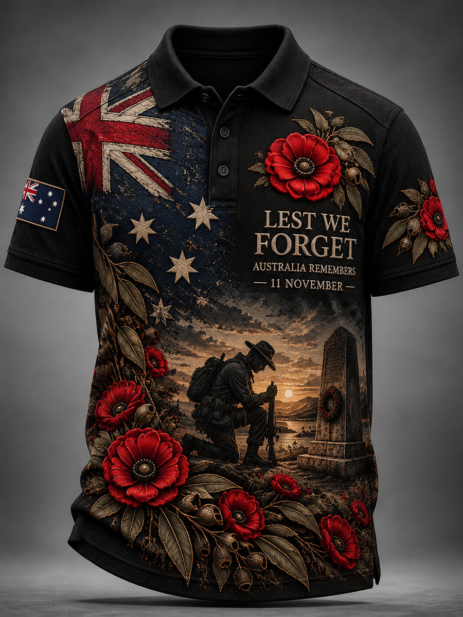 Men's Remembrance Day For Australian Veterans Short Sleeve Shirt