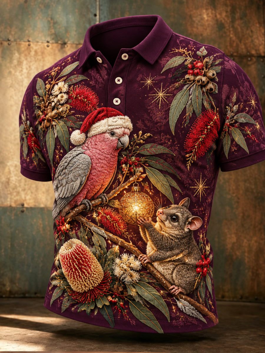 Men's Christmas In Australia Short Sleeve Shirt