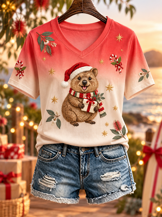 Women's Christmas in Australia Printed short-sleeved T-shirt
