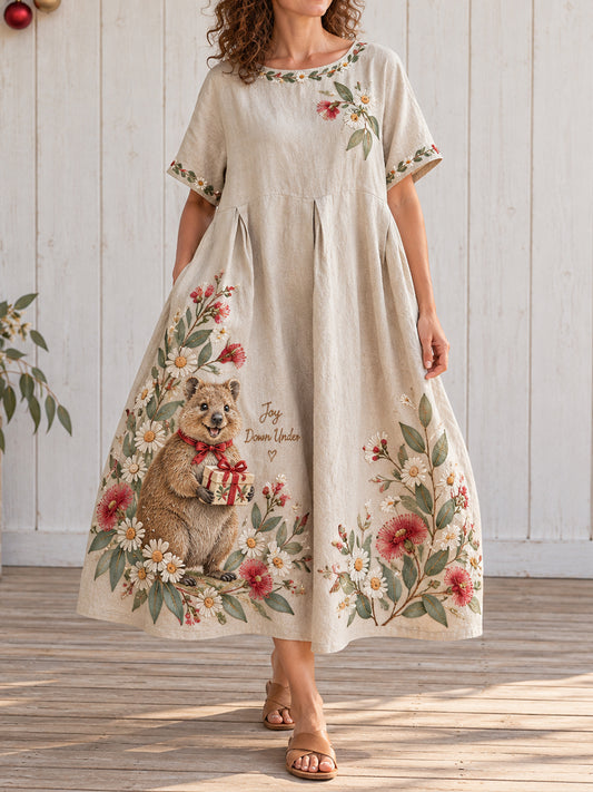 Women's AU Christmas Art Printed Dresses