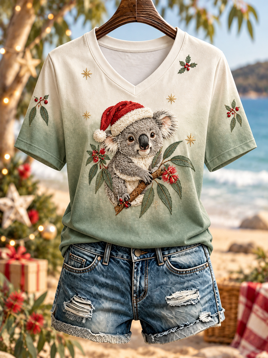 Women's Christmas in Australia Printed short-sleeved T-shirt