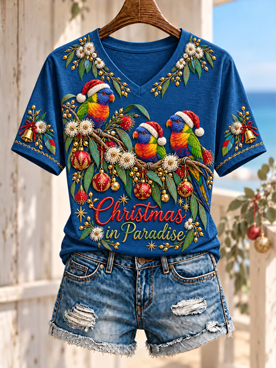 Women's Christmas in Australia Printed short-sleeved T-shirt
