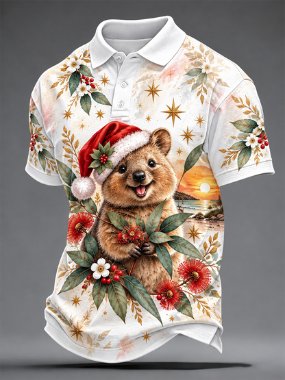 Men's Australian Christmas printed polo shirt