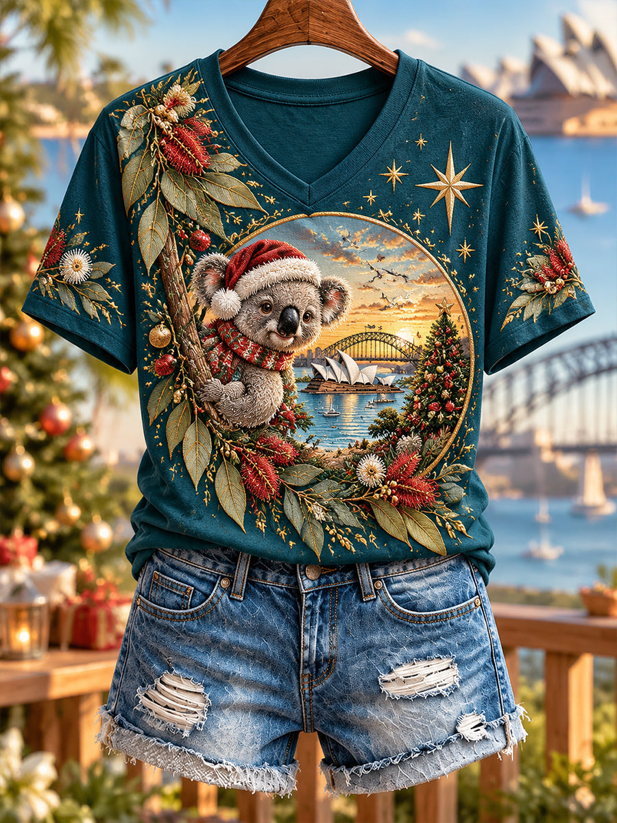 Women's Christmas In Australia Short-Sleeved T-Shirt