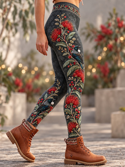 Women's Retro Australian Christmas Stretch Sports Leggings