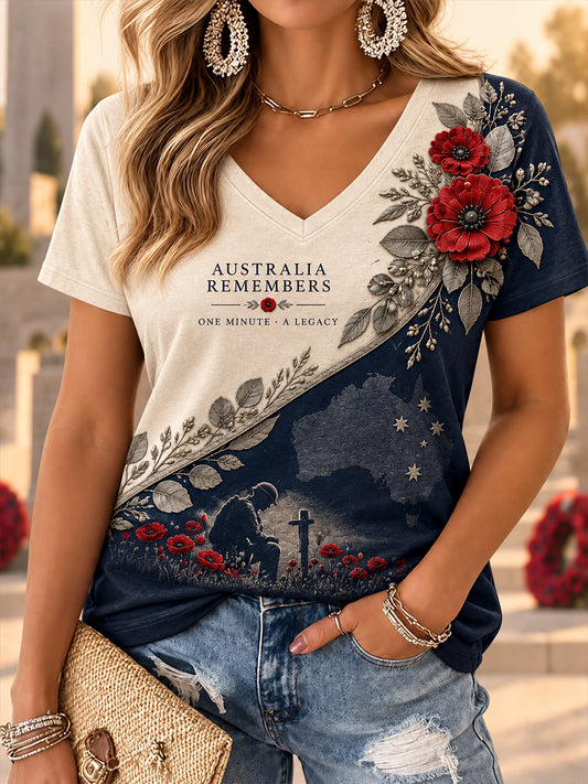 Women's Australian Veterans Remembrance Day Short-Sleeved T-Shirt
