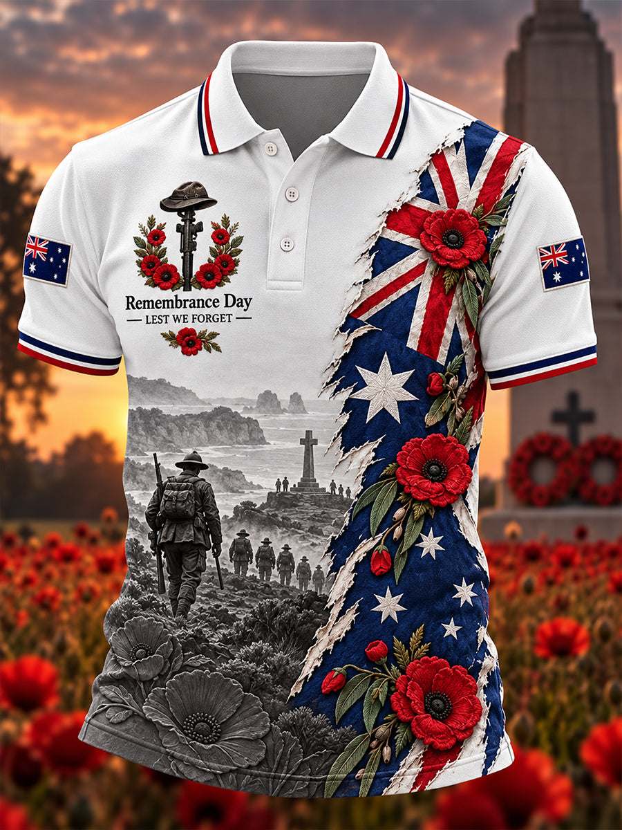 Men's Australian Veterans Remembrance Day Short Sleeve Shirt