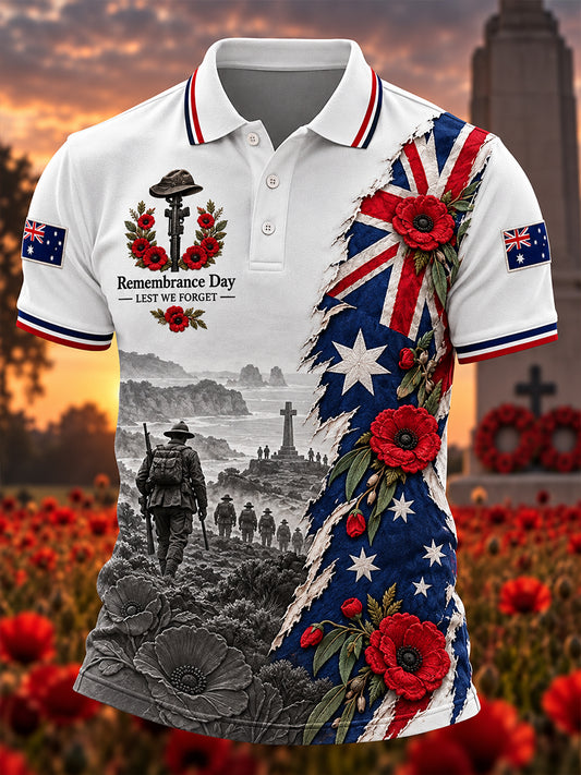 Men's Australian Veterans Remembrance Day Short Sleeve Shirt