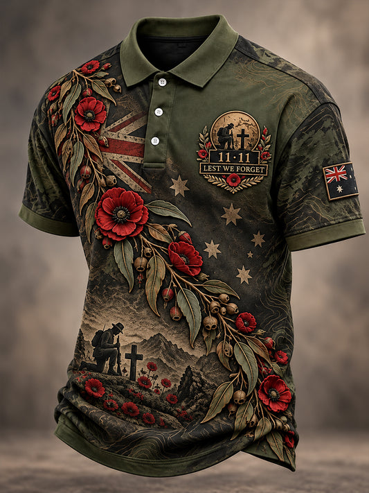 Men's Australian Veterans Remembrance Day Short Sleeve Shirt