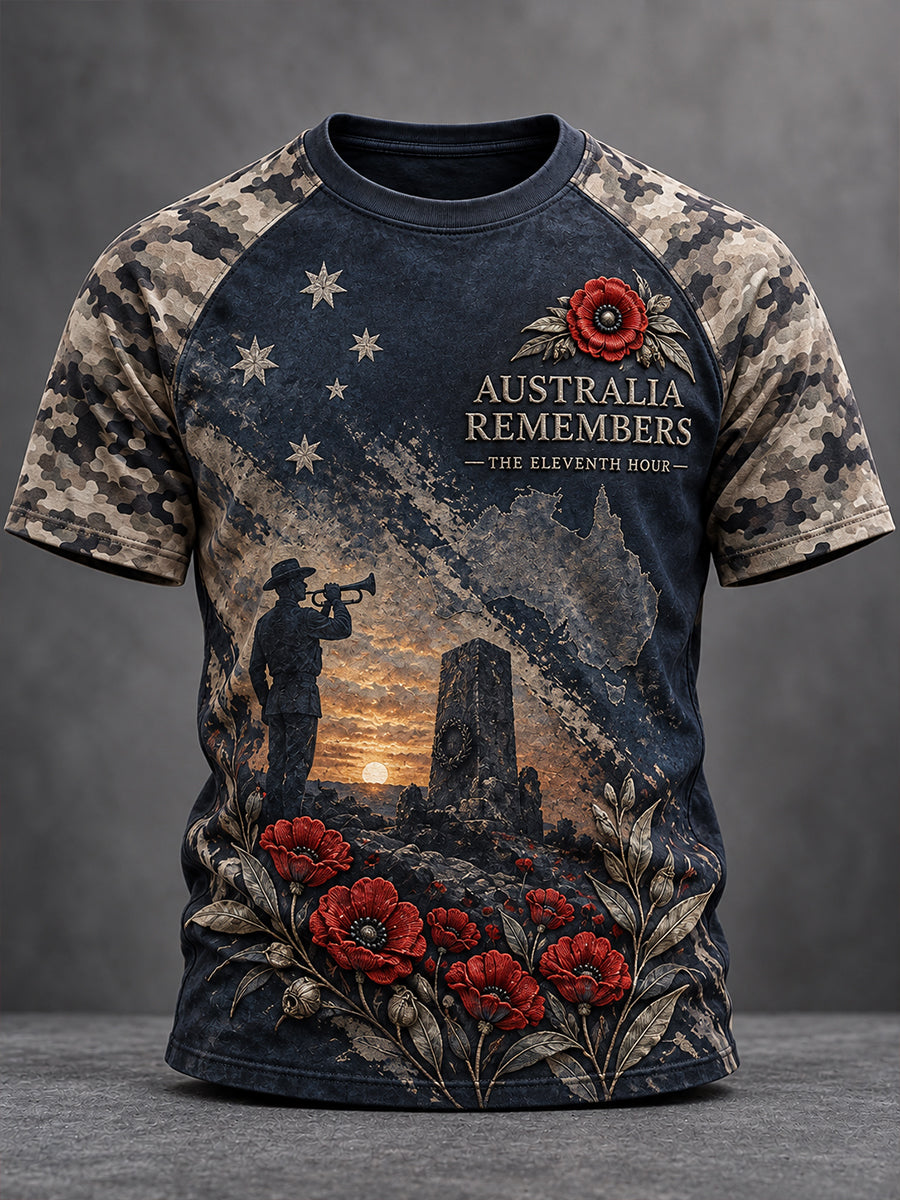 Men's Australian Veterans Remembrance Day Short Sleeve T-Shirt