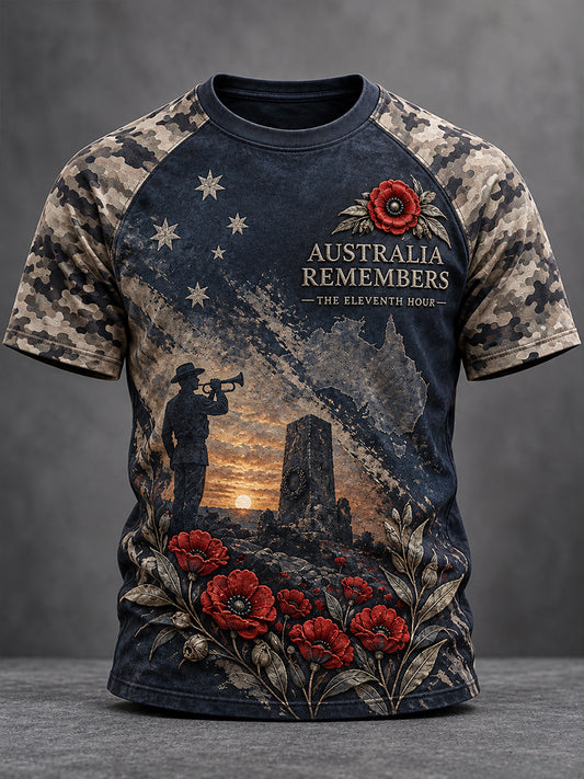 Men's Australian Veterans Remembrance Day Short Sleeve T-Shirt