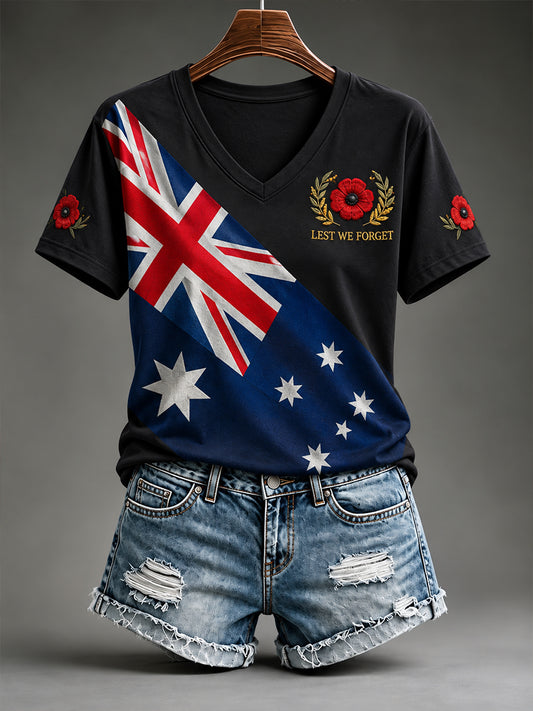 Women's Australian Veterans Remembrance Day Short-Sleeved T-Shirt
