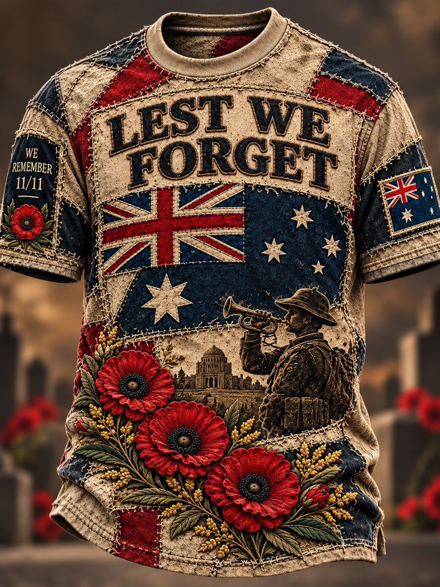 Men's Australian Veterans Remembrance Day Short Sleeve T-Shirt