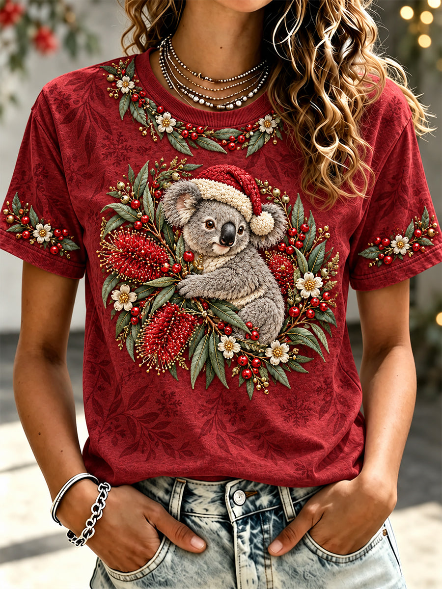 Women's Retro Australian Christmas Short-Sleeve T-Shirt