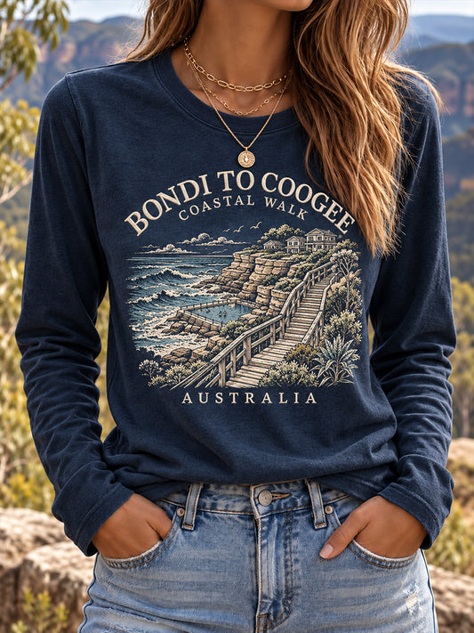 Women's Australia Hiking Art Printed T-shirt