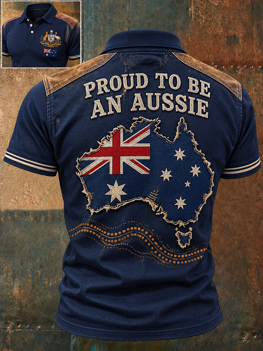 Men's Australia Day Proud Aussie Art Printed Casual Tops