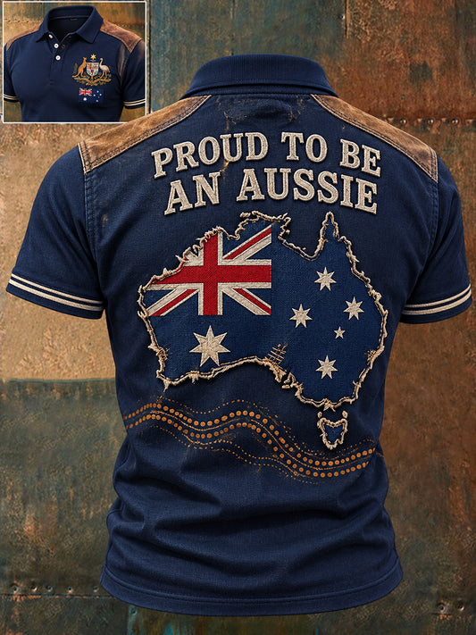 Men's Australia Day Proud Aussie Art Printed Casual Tops
