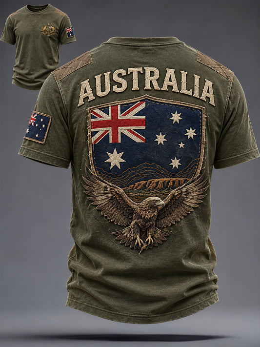 Men's Australia Day Proud Aussie Art Printed T-shirt
