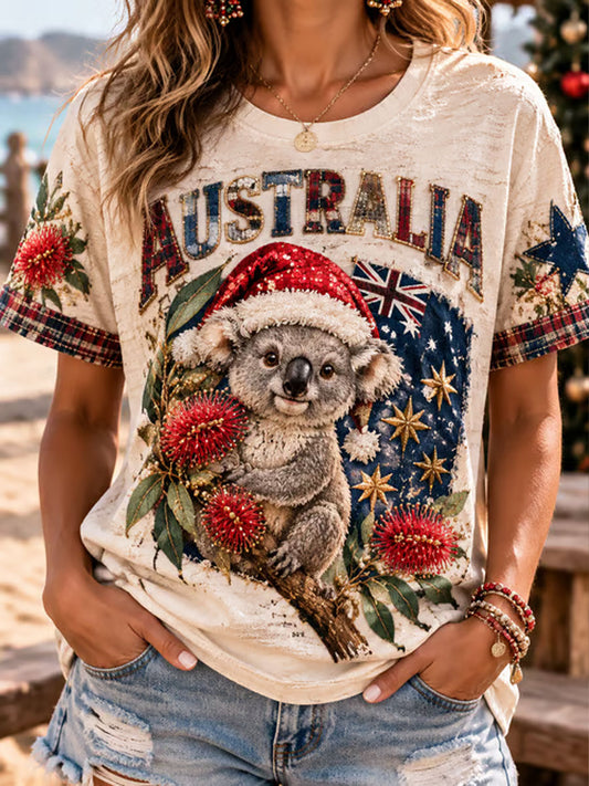 Women's Christmas in Australia Printed short-sleeved T-shirt
