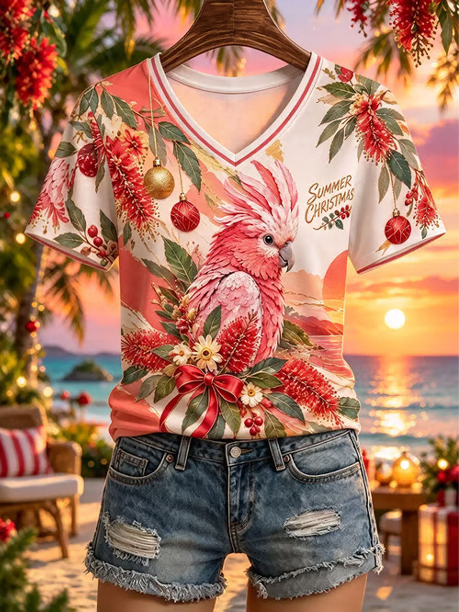 Women's Christmas in Australia Printed short-sleeved T-shirt