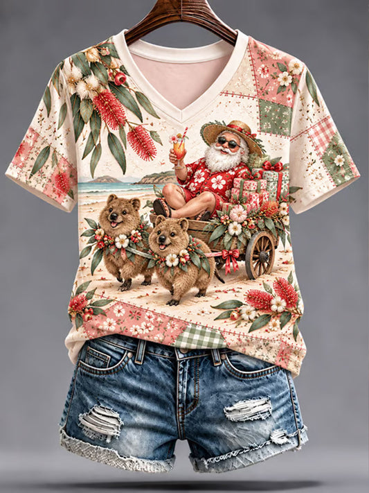 Women's Christmas in Australia Printed short-sleeved T-shirt