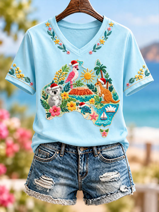 Women's Christmas in Australia Printed short-sleeved T-shirt
