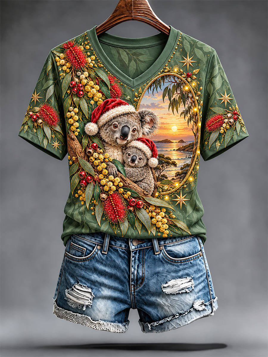 Women's Retro Australian Christmas Short-Sleeve T-Shirt