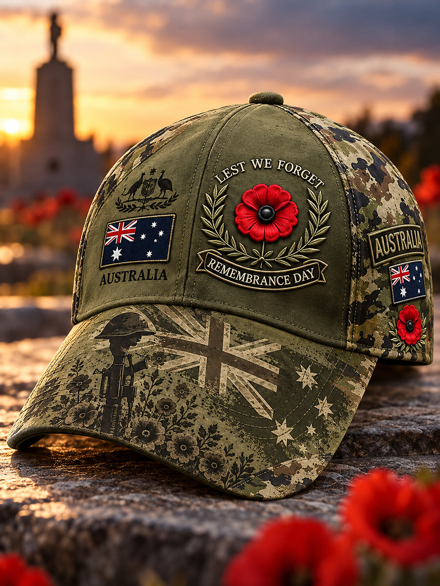 Retro Australian Remembrance Printed Hat