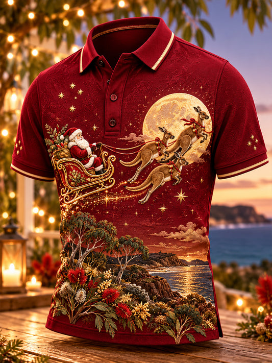 Men's Christmas In Australia Short Sleeves Shirt