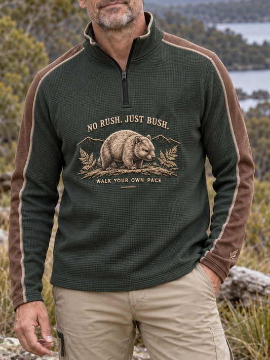 Men's Vintage Australian Outdoor Hiking Zip-Up Sweatshirt