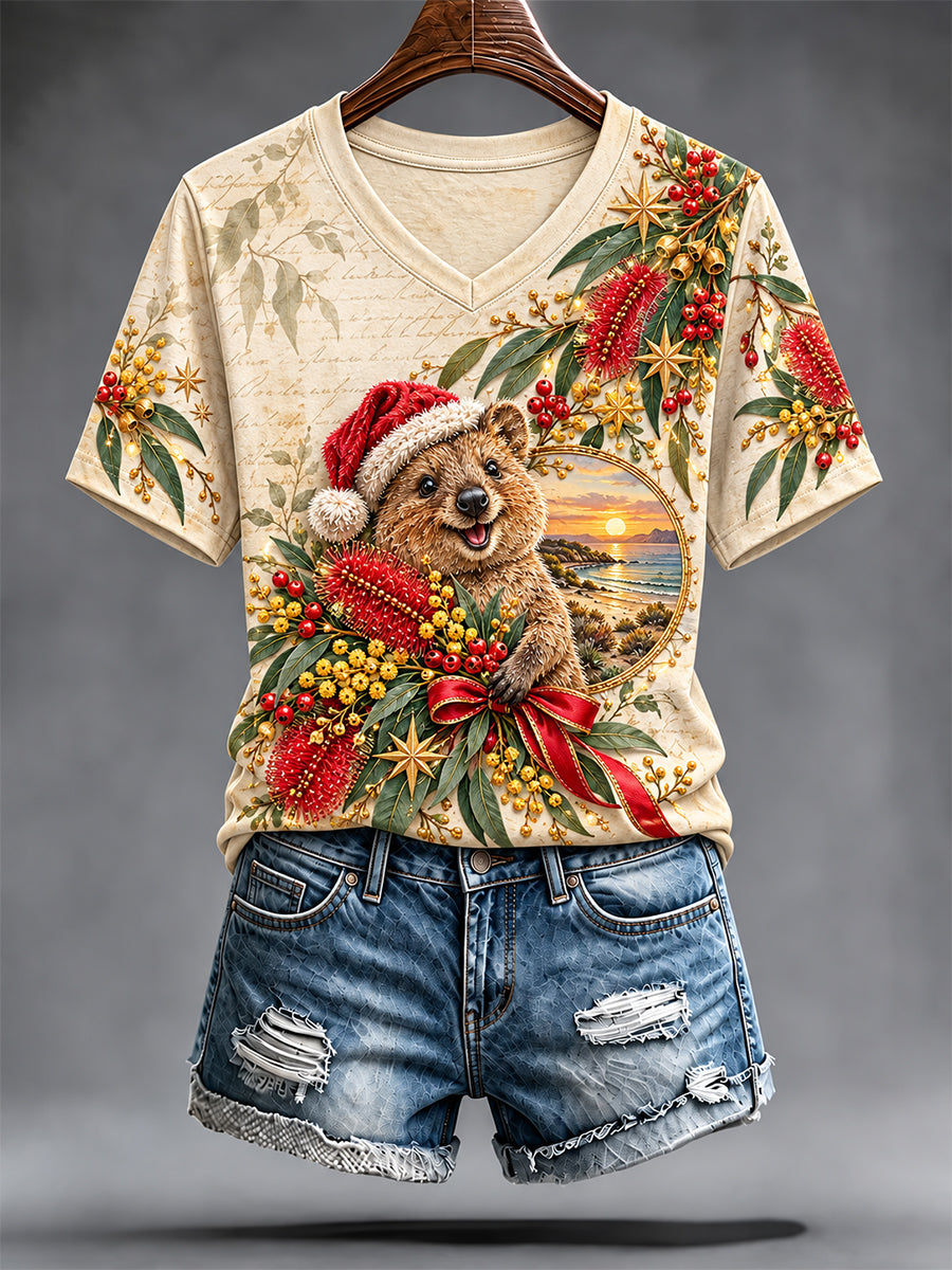 Women's Retro Australian Christmas Short-Sleeve T-Shirt