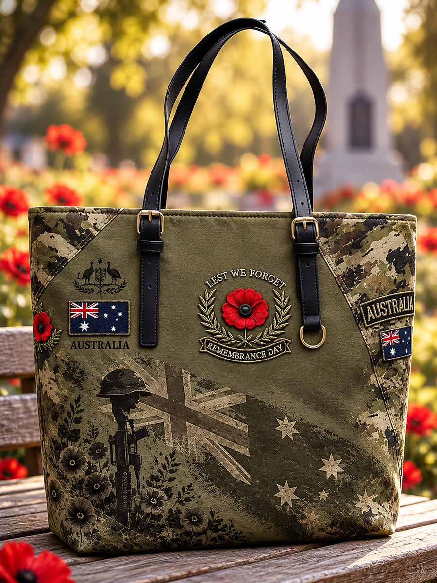 Retro Australian Remembrance Printed Tote Bag