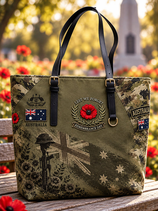 Retro Australian Remembrance Printed Tote Bag