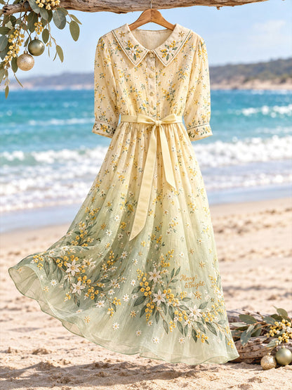 Women's AU Merry Christmas Down Under Art Printed Dress