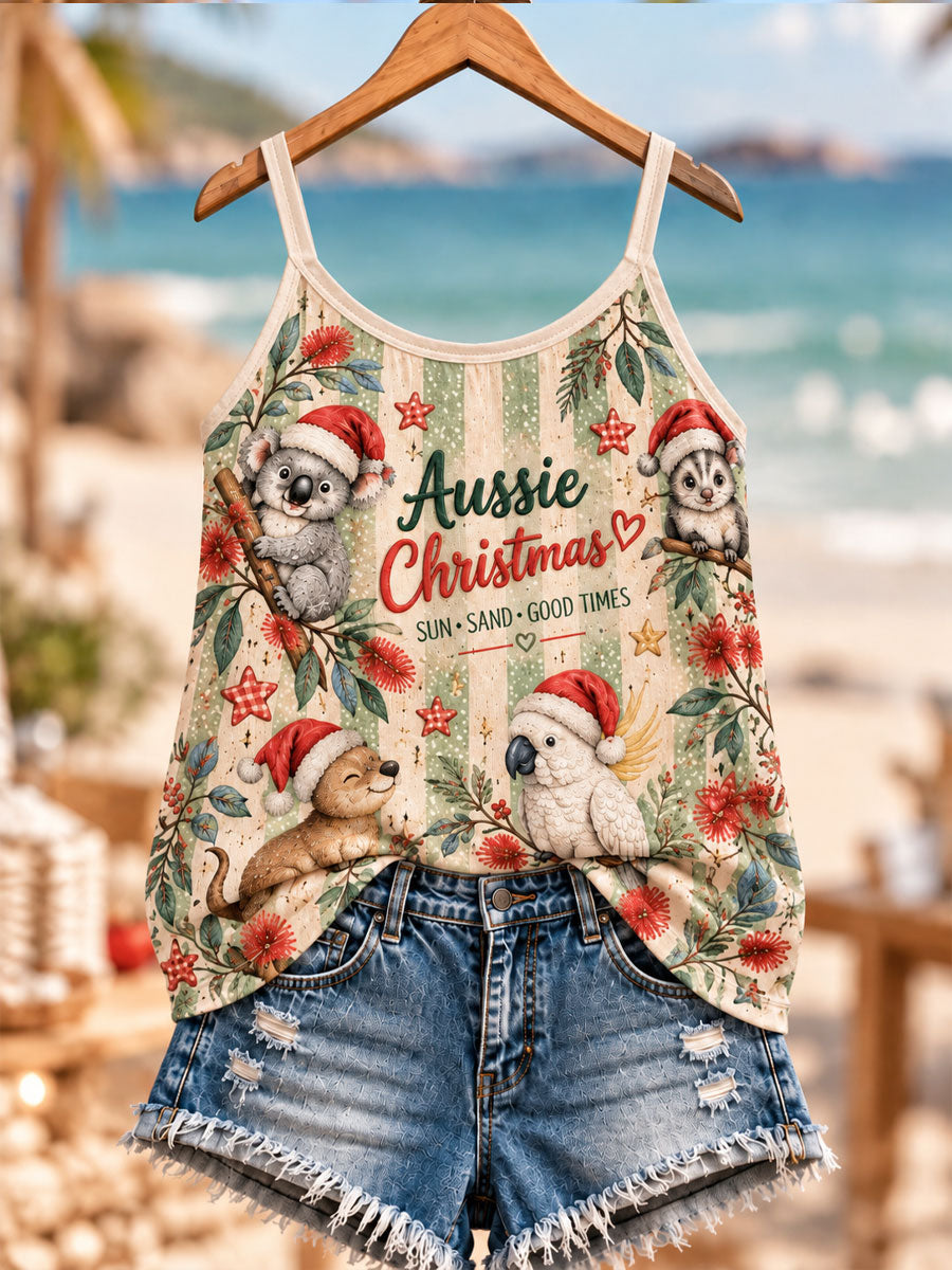 Women's Christmas in Australia Printed Gothic pattern printed casual vest