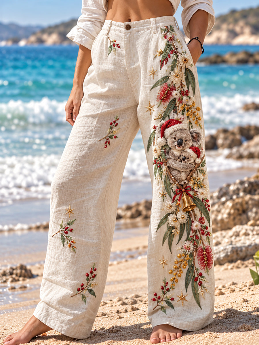 Women's Christmas In Australia  High Stretch Flared Pants