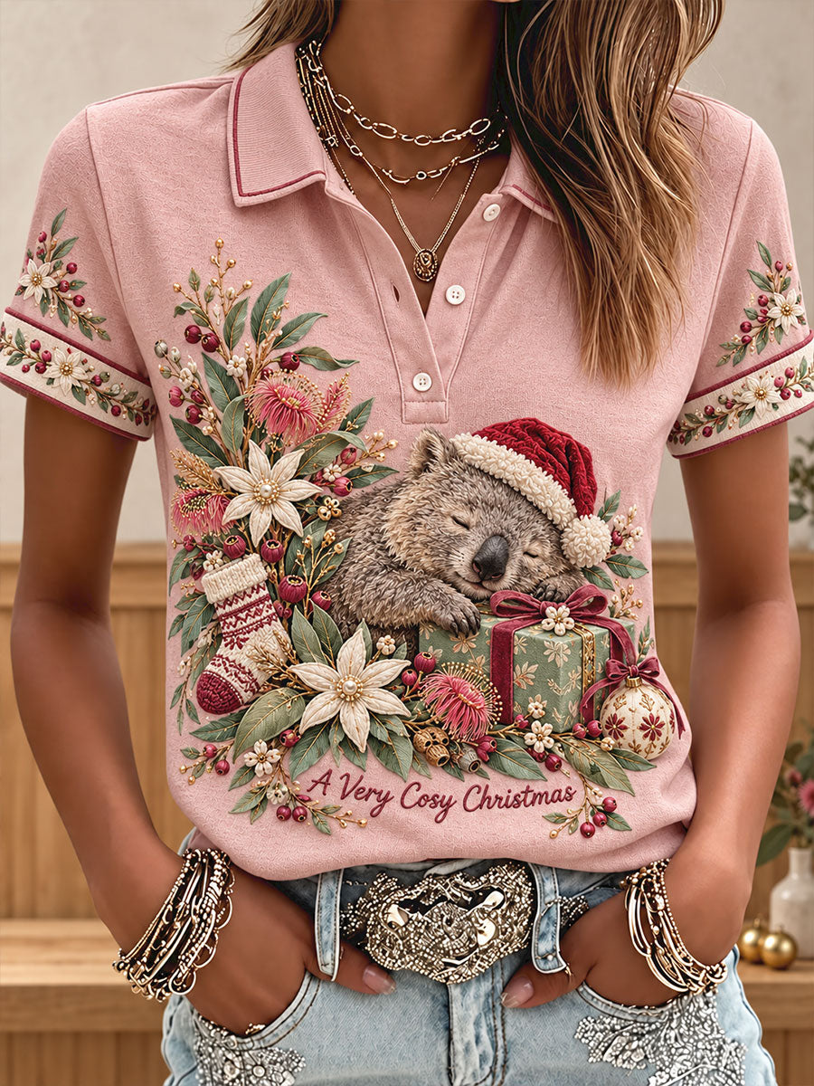Women's Christmas Art Printed Casual Tops