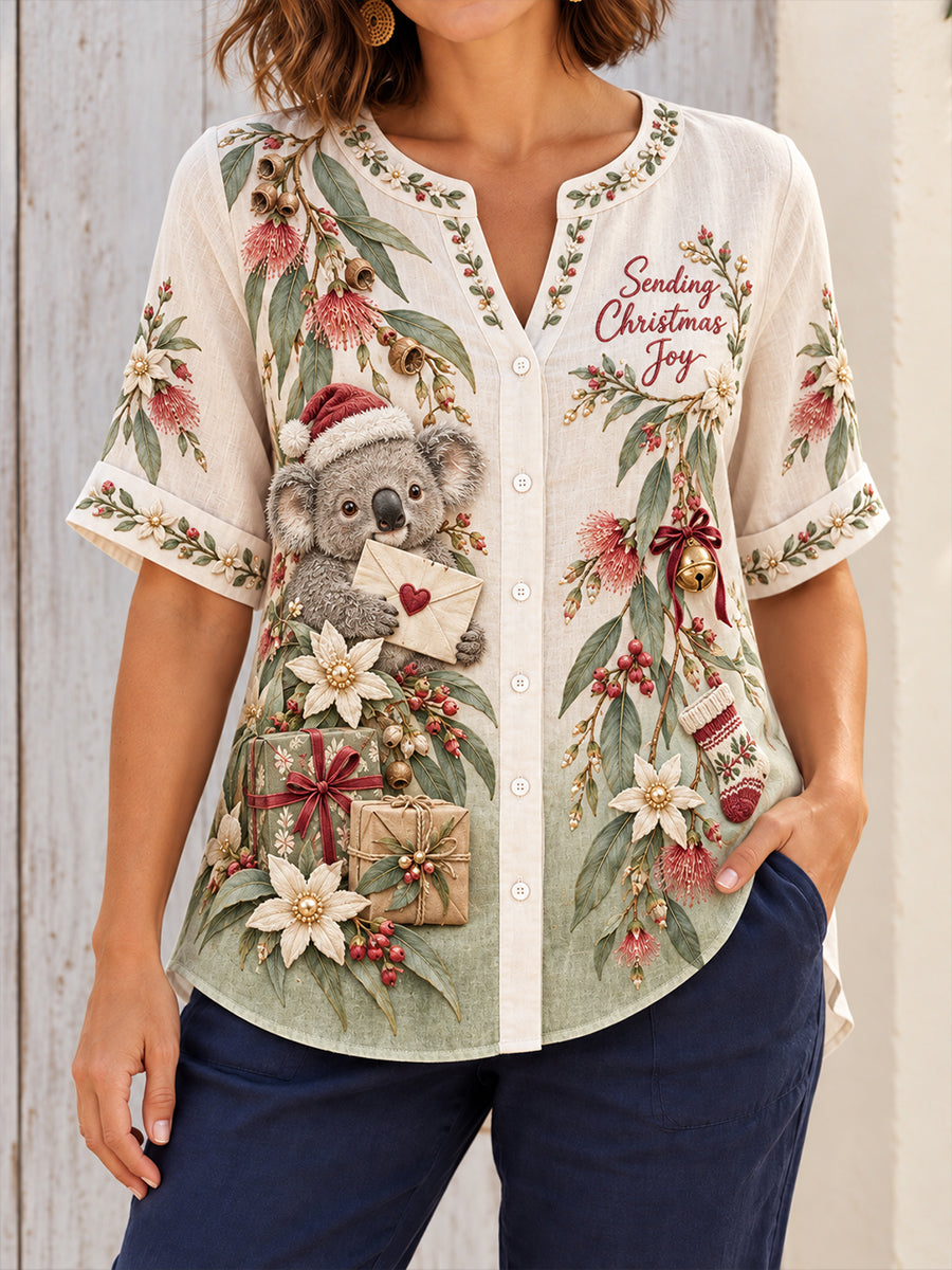 Women's Christmas Art Printed Shirt