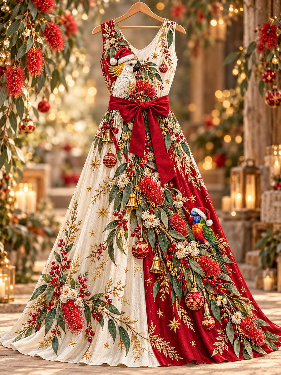 Women's Christmas In   Art Print Casual Dress