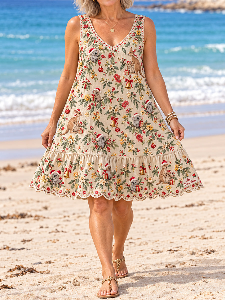 Women's Christmas Art Printed Dress
