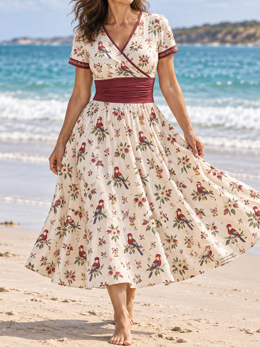 Women's Christmas Art Printed Dress